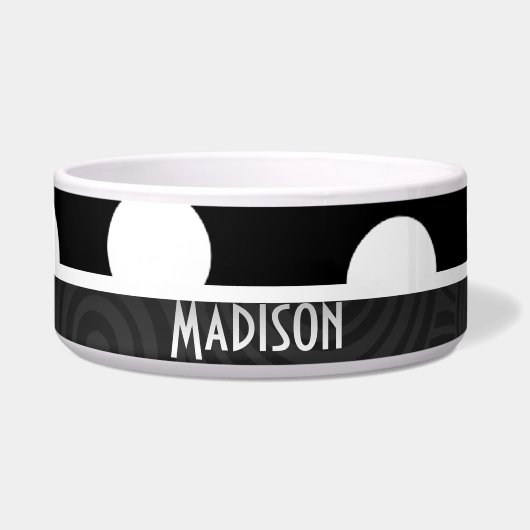 白黒水玉模様 ボウル (正面)