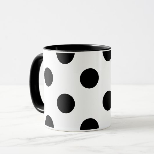 白黒水玉模様 マグカップ (正面左)