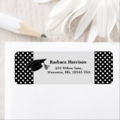 白黒水玉模様、モルタル卒業 ラベル (インサイチュ)