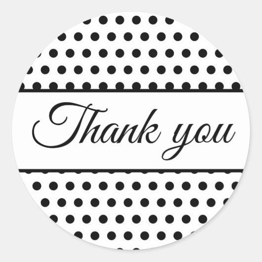 白黒水玉模様 ラウンドシール (正面)