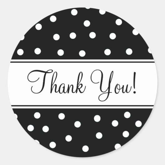 白黒水玉模様 ラウンドシール (正面)