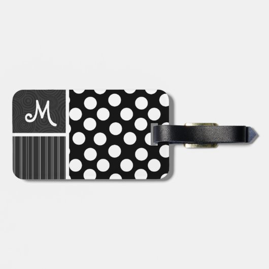 白黒水玉模様 ラゲッジタグ (裏面横)