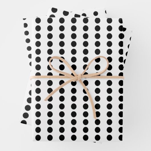 白黒水玉模様 ラッピングペーパーシート (インサイチュ)