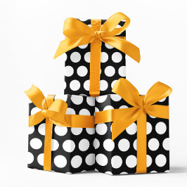 白黒水玉模様 ラッピングペーパー