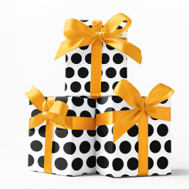 白黒水玉模様 ラッピングペーパー