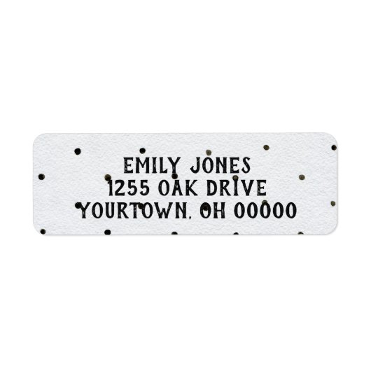 白黒水玉模様 ラベル (正面)