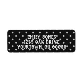 白黒水玉模様 ラベル