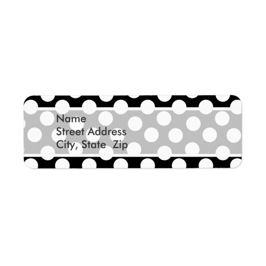 白黒水玉模様 ラベル (正面)