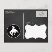 白黒水玉模様；ロデオ・カウボーイ インビテーションポストカード (裏面)