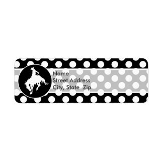 白黒水玉模様；ロデオ・カウボーイ ラベル