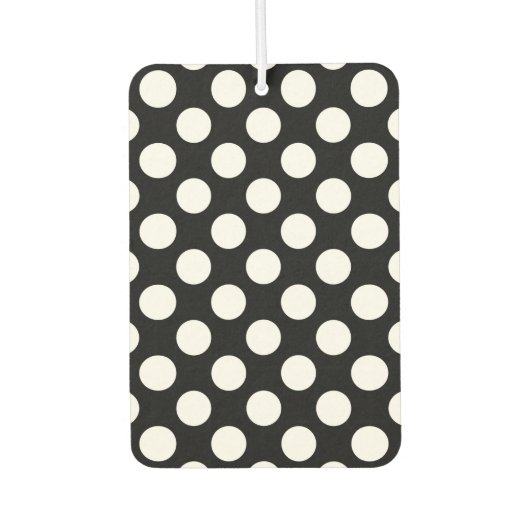 白黒水玉模様、水玉模様パターン カーエアーフレッシュナー (正面)