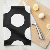 白黒水玉模様、水玉模様パターン キッチンタオル (四つ折り)