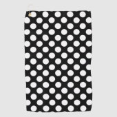 白黒水玉模様、水玉模様パターン ゴルフタオル (正面)