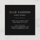 白黒水玉模様、水玉模様パターン スクエア名刺 (裏面)