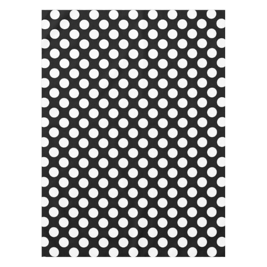 白黒水玉模様、水玉模様パターン テーブルクロス (正面)