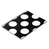 白黒水玉模様、水玉模様パターン ノートブック (左側)