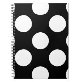 白黒水玉模様、水玉模様パターン ノートブック (正面)