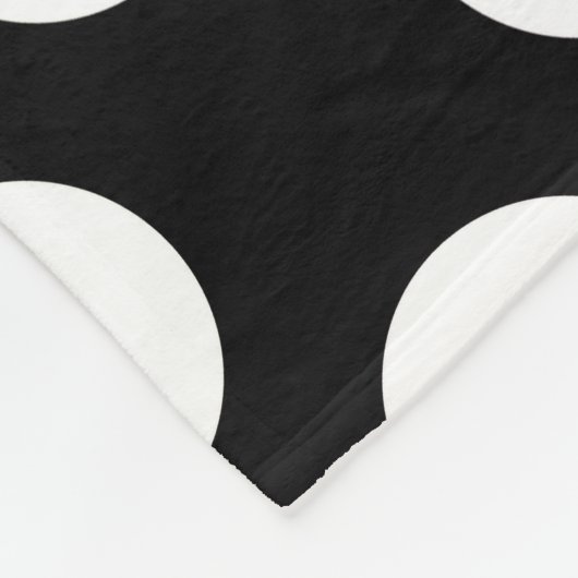 白黒水玉模様、水玉模様パターン フリースブランケット (角)