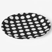 白黒水玉模様、水玉模様パターン ペーパープレート (アングル)