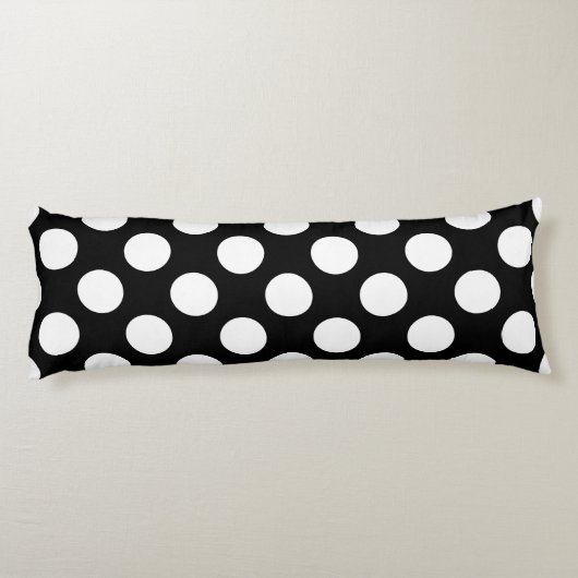 白黒水玉模様、水玉模様パターン ボディピロー (裏面)