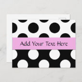 白黒水玉模様、水玉模様パターン ポストカード (正面/裏面)