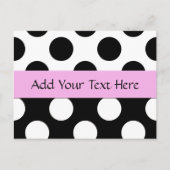 白黒水玉模様、水玉模様パターン ポストカード (正面)