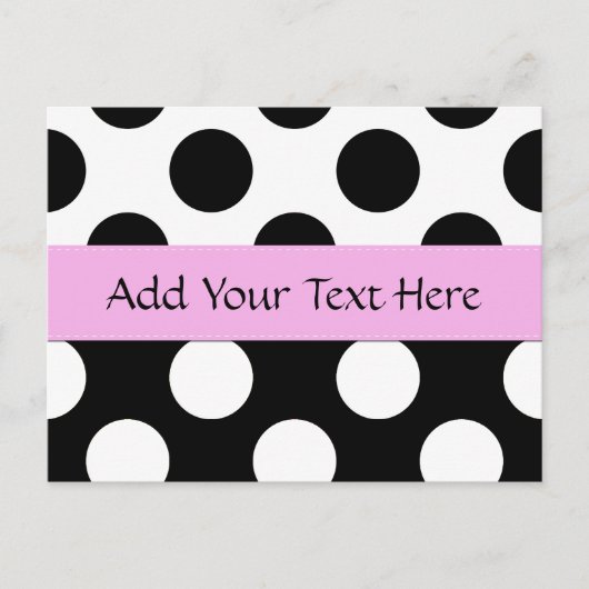 白黒水玉模様、水玉模様パターン ポストカード (正面)