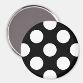 白黒水玉模様、水玉模様パターン マグネット (正面/裏面)