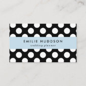 白黒水玉模様、水玉模様パターン 名刺 (正面)