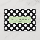 白黒水玉模様、水玉模様パターン 名刺 (正面)