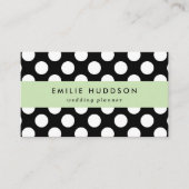 白黒水玉模様、水玉模様パターン 名刺 (正面)