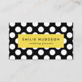 白黒水玉模様、水玉模様パターン 名刺 (正面)