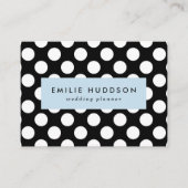 白黒水玉模様、水玉模様パターン 名刺 (正面)