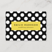 白黒水玉模様、水玉模様パターン 名刺 (正面)