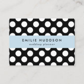 白黒水玉模様、水玉模様パターン 名刺 (正面)