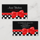 白黒水玉模様、水玉模様パターン 名刺 (正面/裏面)