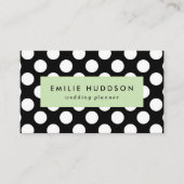 白黒水玉模様、水玉模様パターン 名刺 (正面)