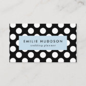 白黒水玉模様、水玉模様パターン 名刺 (正面)