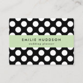 白黒水玉模様、水玉模様パターン 名刺 (正面)