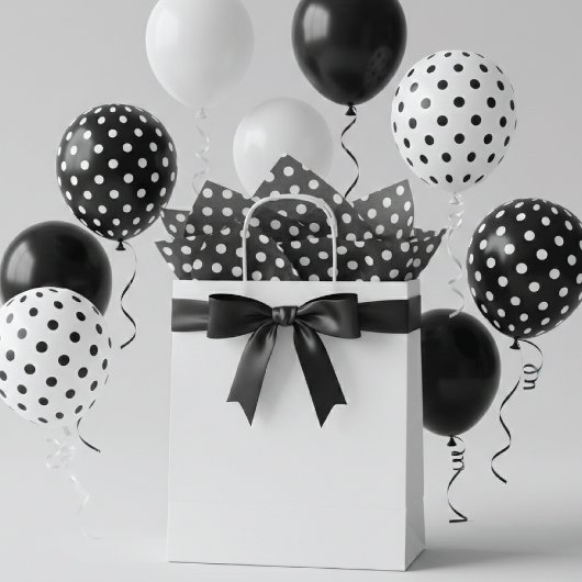 白黒水玉模様 薄葉紙