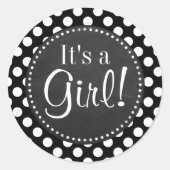 白黒水玉模様;黒板の外観 ラウンドシール (正面)