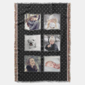 白黒水玉模様| 6つの写真 スローブランケット (正面縦)