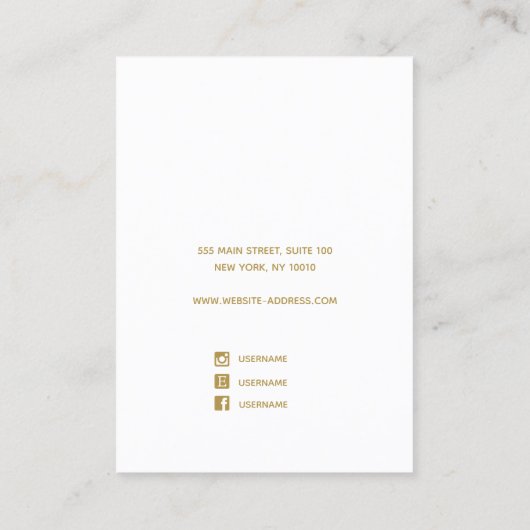 白黒水色スクリプトイヤリングディスプレイ 名刺 (裏面)