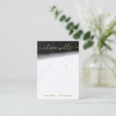 白黒水色スクリプトイヤリングディスプレイ 名刺 (スタンド正面)