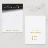 白黒水色スクリプトイヤリングディスプレイ 名刺 (正面/裏面)