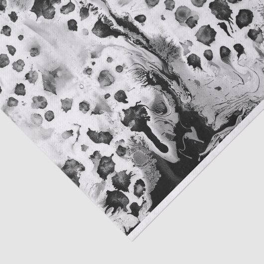白黒水質のデザイン、大理石模様をつけるpap 薄葉紙 (詳細)