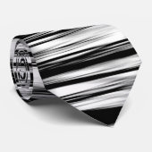 白黒波のストライブ柄のタイ ネクタイ (ロール)