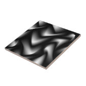 白黒波のデザインのタイル タイル (側面)