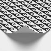 白黒波のデザインの包装紙 ラッピングペーパー (角)