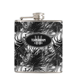 白黒波型Groomsmenギフト フラスク